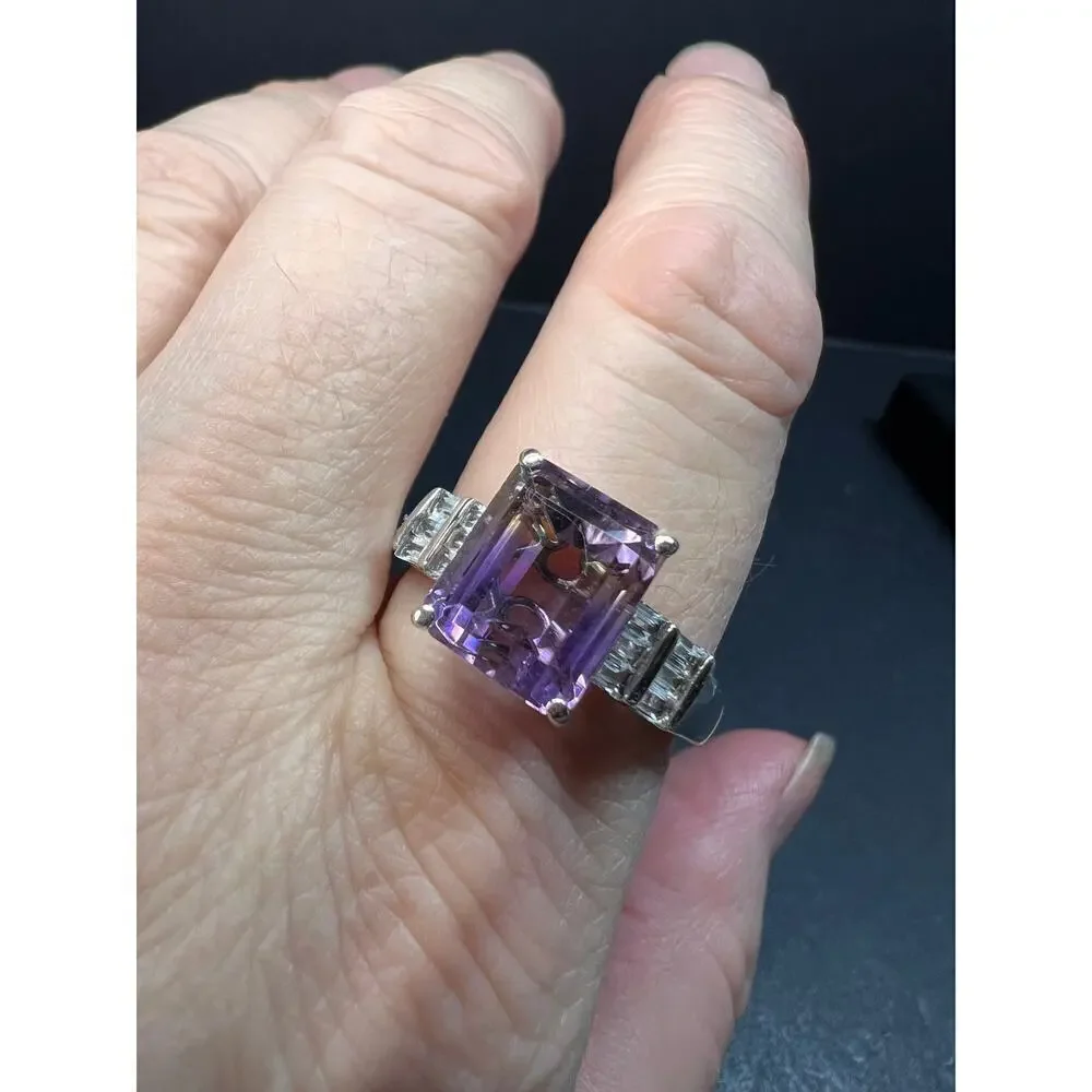 NEW ametrine and topaz sterling silver ring size 11